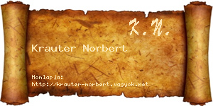 Krauter Norbert névjegykártya