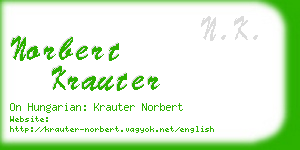 norbert krauter business card
